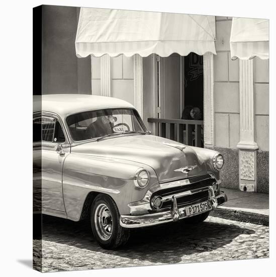 Cuba Fuerte Collection SQ BW - Close-up of Cuban Taxi Trinidad-Philippe Hugonnard-Stretched Canvas