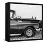 Cuba Fuerte Collection SQ BW - Close-up of Retro Car II-Philippe Hugonnard-Framed Stretched Canvas