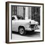 Cuba Fuerte Collection SQ BW - Close-up of Yellow Taxi of Havana-Philippe Hugonnard-Framed Photographic Print