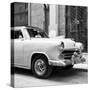 Cuba Fuerte Collection SQ BW - Close-up of Yellow Taxi of Havana-Philippe Hugonnard-Stretched Canvas