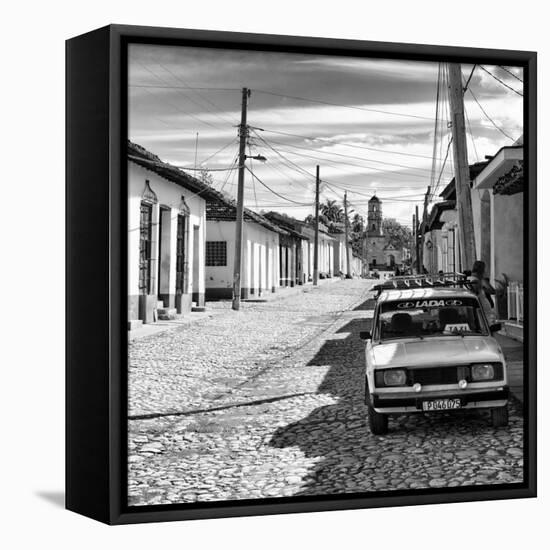 Cuba Fuerte Collection SQ BW - Cuban Street Scene in Trinidad II-Philippe Hugonnard-Framed Stretched Canvas