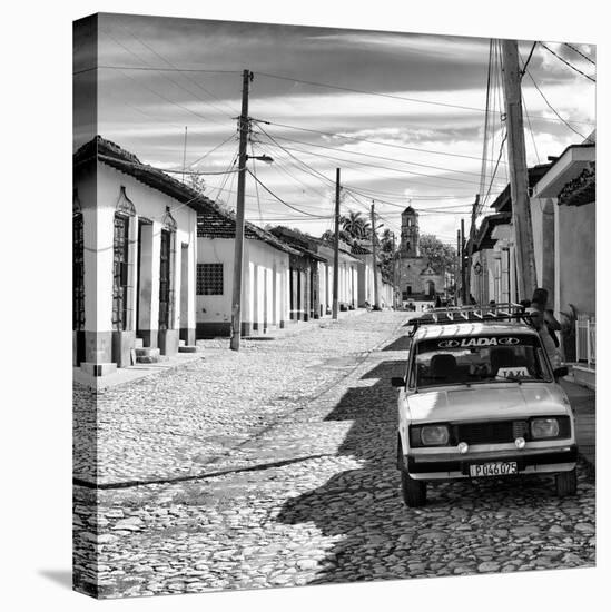 Cuba Fuerte Collection SQ BW - Cuban Street Scene in Trinidad II-Philippe Hugonnard-Stretched Canvas