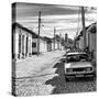 Cuba Fuerte Collection SQ BW - Cuban Street Scene in Trinidad II-Philippe Hugonnard-Stretched Canvas