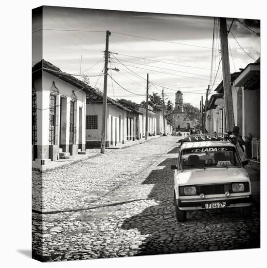 Cuba Fuerte Collection SQ BW - Cuban Street Scene in Trinidad-Philippe Hugonnard-Stretched Canvas