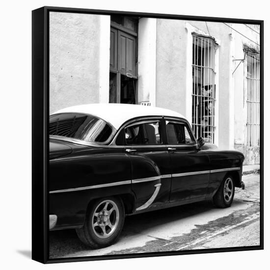 Cuba Fuerte Collection SQ BW - Cuban Taxi II-Philippe Hugonnard-Framed Stretched Canvas