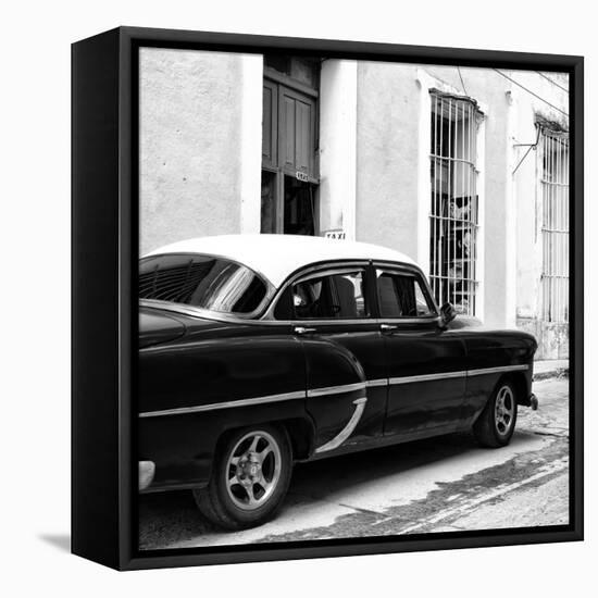 Cuba Fuerte Collection SQ BW - Cuban Taxi II-Philippe Hugonnard-Framed Stretched Canvas