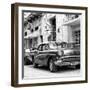 Cuba Fuerte Collection SQ BW - Cuban Taxi to Havana II-Philippe Hugonnard-Framed Photographic Print