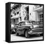 Cuba Fuerte Collection SQ BW - Cuban Taxi to Havana II-Philippe Hugonnard-Framed Stretched Canvas