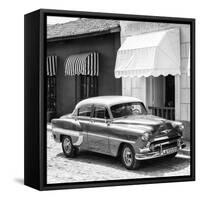 Cuba Fuerte Collection SQ BW - Cuban Taxi Trinidad II-Philippe Hugonnard-Framed Stretched Canvas