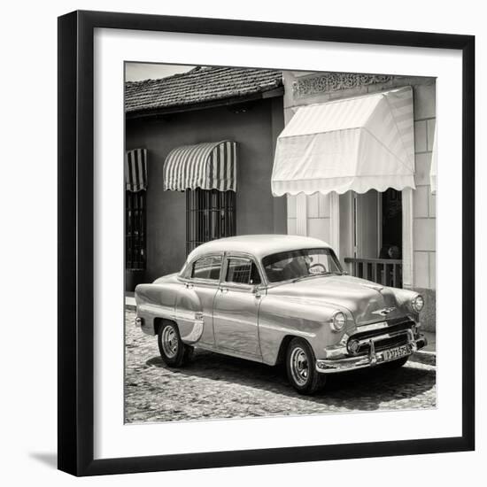 Cuba Fuerte Collection SQ BW - Cuban Taxi Trinidad-Philippe Hugonnard-Framed Photographic Print