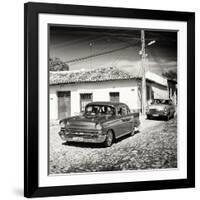 Cuba Fuerte Collection SQ BW - Cuban Taxis II-Philippe Hugonnard-Framed Photographic Print