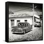 Cuba Fuerte Collection SQ BW - Cuban Taxis II-Philippe Hugonnard-Framed Stretched Canvas