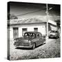 Cuba Fuerte Collection SQ BW - Cuban Taxis II-Philippe Hugonnard-Stretched Canvas