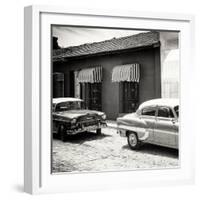 Cuba Fuerte Collection SQ BW - Cuban Taxis Trinidad-Philippe Hugonnard-Framed Photographic Print