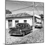 Cuba Fuerte Collection SQ BW - Cuban Taxis-Philippe Hugonnard-Mounted Photographic Print