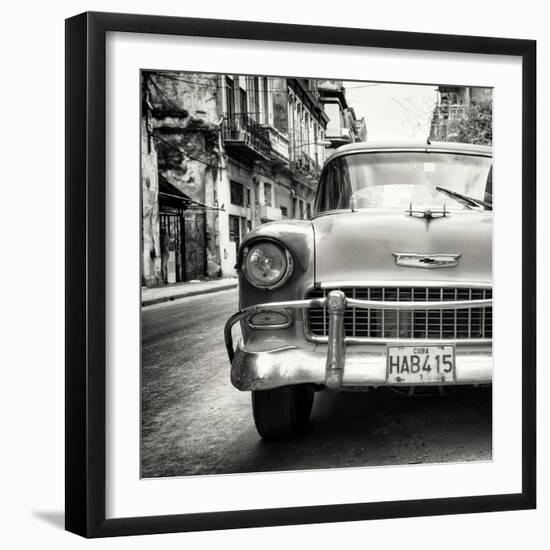 Cuba Fuerte Collection SQ BW - Detail on Classic Chevrolet-Philippe Hugonnard-Framed Photographic Print