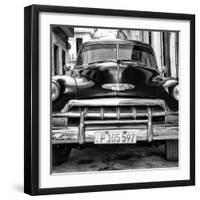 Cuba Fuerte Collection SQ BW - Detail on Classic Chevy-Philippe Hugonnard-Framed Photographic Print