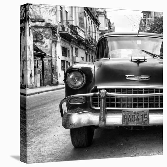 Cuba Fuerte Collection SQ BW - Detail on Old Classic Chevrolet II-Philippe Hugonnard-Stretched Canvas