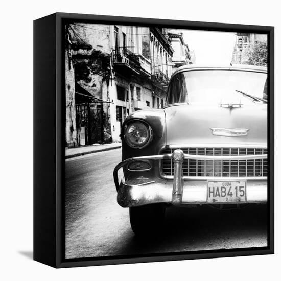 Cuba Fuerte Collection SQ BW - Detail on Old Classic Chevrolet-Philippe Hugonnard-Framed Stretched Canvas