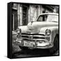 Cuba Fuerte Collection SQ BW - Dodge Classic Car-Philippe Hugonnard-Framed Stretched Canvas