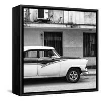 Cuba Fuerte Collection SQ BW - Havana Classic Car II-Philippe Hugonnard-Framed Stretched Canvas