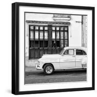 Cuba Fuerte Collection SQ BW - Havana Club and Classic Car II-Philippe Hugonnard-Framed Photographic Print