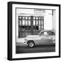 Cuba Fuerte Collection SQ BW - Havana Club and Classic Car-Philippe Hugonnard-Framed Photographic Print