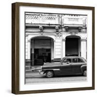 Cuba Fuerte Collection SQ BW - Havana Red Car-Philippe Hugonnard-Framed Photographic Print