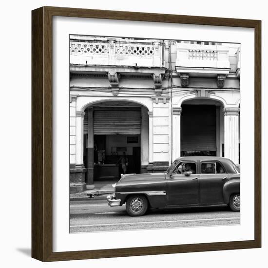 Cuba Fuerte Collection SQ BW - Havana Red Car-Philippe Hugonnard-Framed Photographic Print