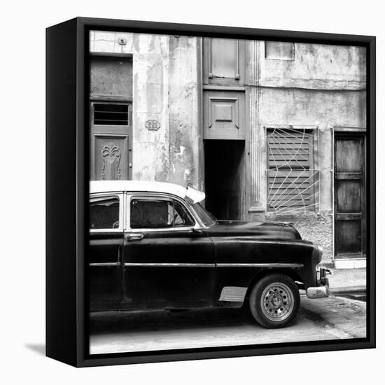 Cuba Fuerte Collection SQ BW - Havana's Vintage Car II-Philippe Hugonnard-Framed Stretched Canvas