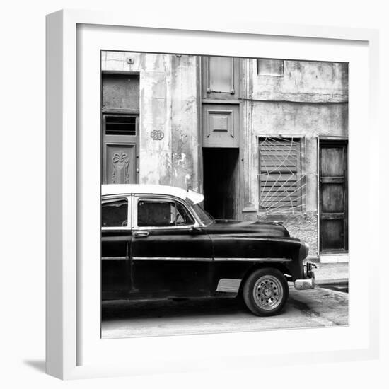 Cuba Fuerte Collection SQ BW - Havana's Vintage Car II-Philippe Hugonnard-Framed Photographic Print