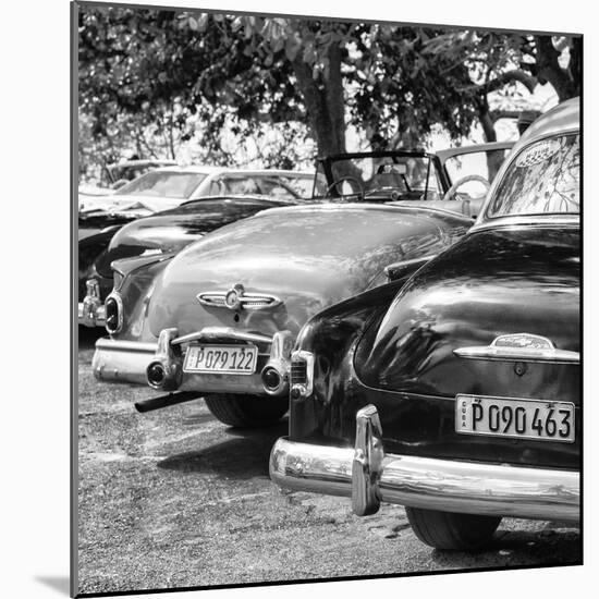 Cuba Fuerte Collection SQ BW - Havana Vintage Classic Cars II-Philippe Hugonnard-Mounted Photographic Print
