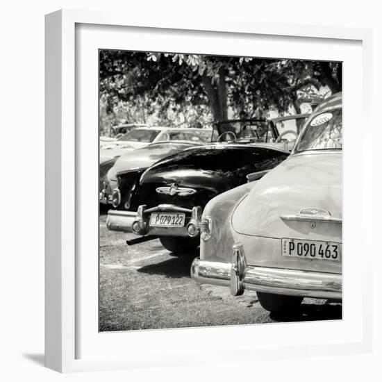 Cuba Fuerte Collection SQ BW - Havana Vintage Classic Cars-Philippe Hugonnard-Framed Photographic Print