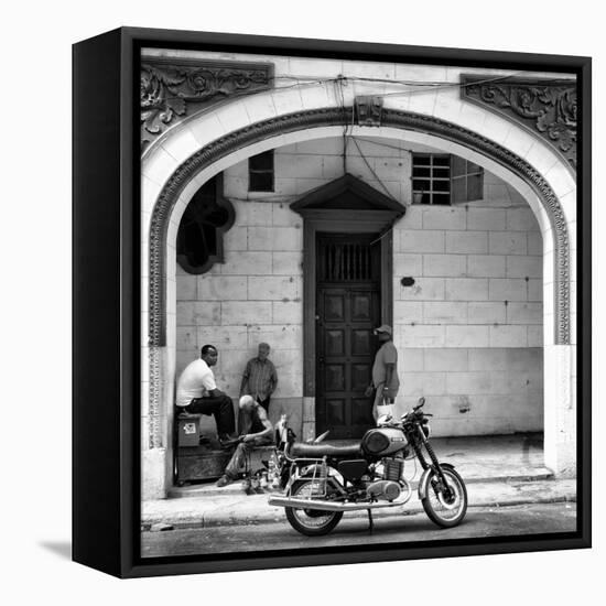 Cuba Fuerte Collection SQ BW - Living in Havana-Philippe Hugonnard-Framed Stretched Canvas