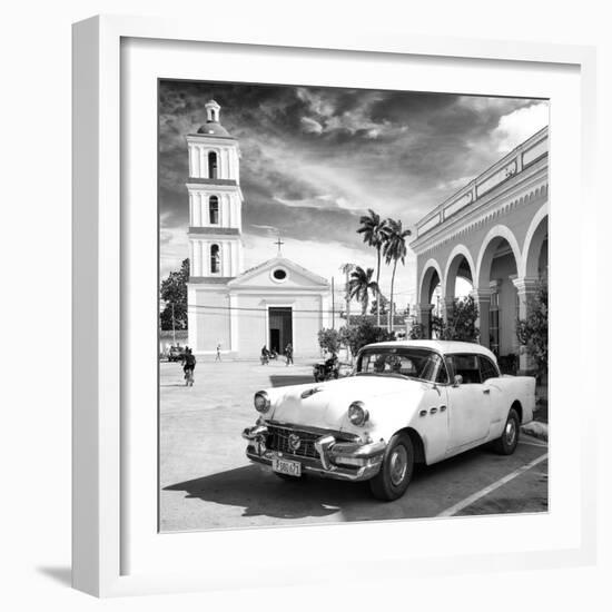 Cuba Fuerte Collection SQ BW - Main square of Santa Clara II-Philippe Hugonnard-Framed Photographic Print