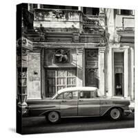 Cuba Fuerte Collection SQ BW - Old Car in Havana-Philippe Hugonnard-Stretched Canvas