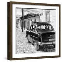 Cuba Fuerte Collection SQ BW - Old Car in Trinidad II-Philippe Hugonnard-Framed Photographic Print