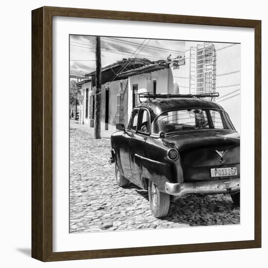 Cuba Fuerte Collection SQ BW - Old Car in Trinidad II-Philippe Hugonnard-Framed Photographic Print