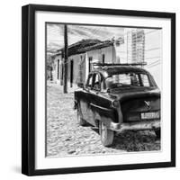 Cuba Fuerte Collection SQ BW - Old Car in Trinidad II-Philippe Hugonnard-Framed Photographic Print