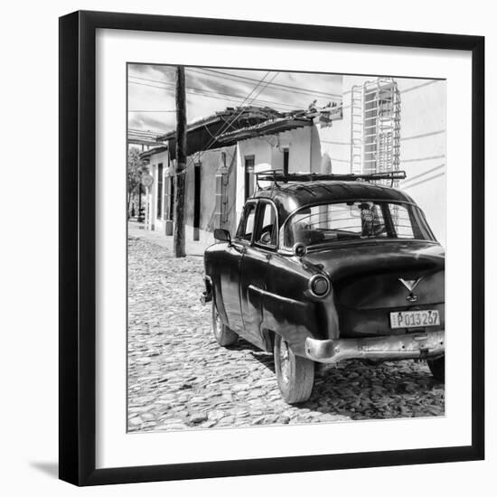 Cuba Fuerte Collection SQ BW - Old Car in Trinidad II-Philippe Hugonnard-Framed Photographic Print