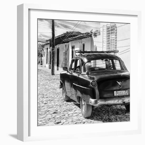 Cuba Fuerte Collection SQ BW - Old Car in Trinidad II-Philippe Hugonnard-Framed Photographic Print