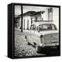 Cuba Fuerte Collection SQ BW - Old Car in Trinidad-Philippe Hugonnard-Framed Stretched Canvas