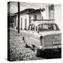 Cuba Fuerte Collection SQ BW - Old Car in Trinidad-Philippe Hugonnard-Stretched Canvas