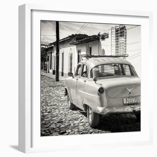 Cuba Fuerte Collection SQ BW - Old Car in Trinidad-Philippe Hugonnard-Framed Photographic Print