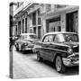 Cuba Fuerte Collection SQ BW - Old Cars Chevrolet-Philippe Hugonnard-Stretched Canvas