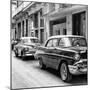 Cuba Fuerte Collection SQ BW - Old Cars Chevrolet-Philippe Hugonnard-Mounted Photographic Print