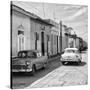 Cuba Fuerte Collection SQ BW - Old Cars in Trinidad II-Philippe Hugonnard-Stretched Canvas