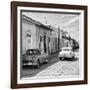 Cuba Fuerte Collection SQ BW - Old Cars in Trinidad II-Philippe Hugonnard-Framed Premium Photographic Print