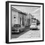 Cuba Fuerte Collection SQ BW - Old Cars in Trinidad II-Philippe Hugonnard-Framed Photographic Print