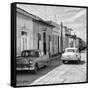 Cuba Fuerte Collection SQ BW - Old Cars in Trinidad II-Philippe Hugonnard-Framed Stretched Canvas